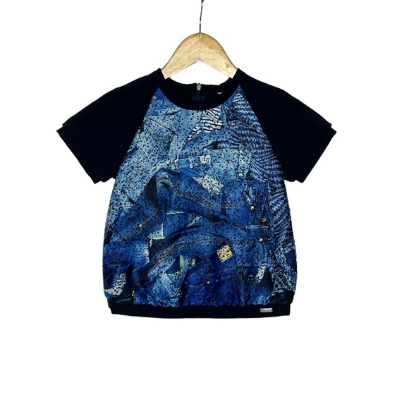 NWT Junior Jean Paul Gaultier Blue Metallic Embellished Top 6A - Picture 5 of 13